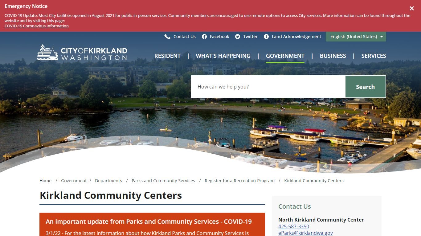 Kirkland Parks Community Centers – City of Kirkland