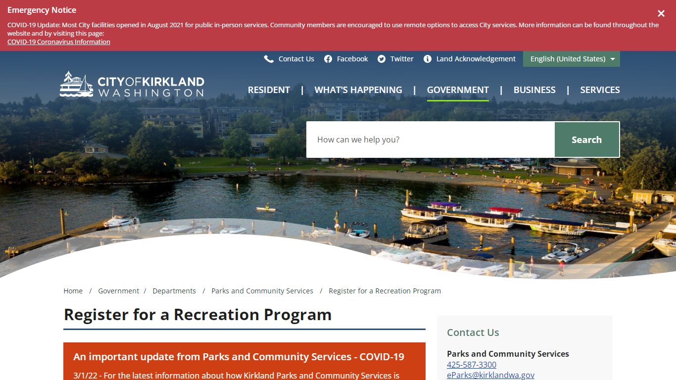 Register for a Recreation Program – City of Kirkland